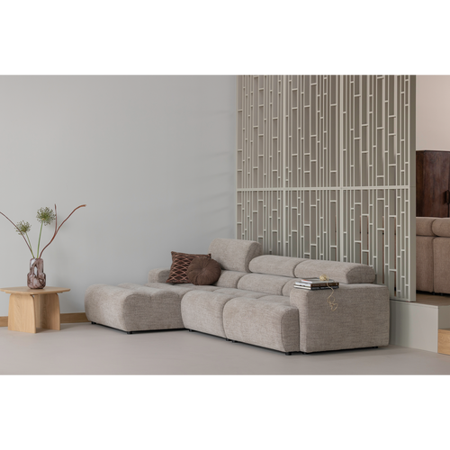 WOOOD chaise longue bank links Novi - Polyester - Naturel Melange - vtwonen shop