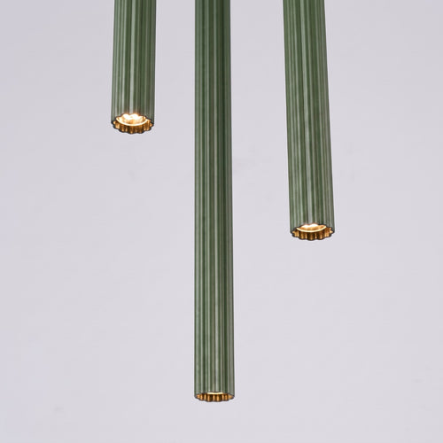Sollux Lighting Hanglamp ARCHE 3P olijfgroen - 20x20x120cm