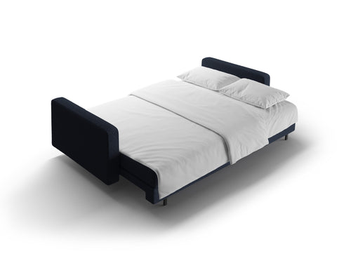 Cosmopolitan Design Slaapbank met opbergdoos Bali 3-zits, boucle donkerblauw - 84x222x105cm