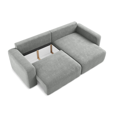 LaMiaSofa hoekbank rechts Ostia - chenille stof - grijs - 244x149x79