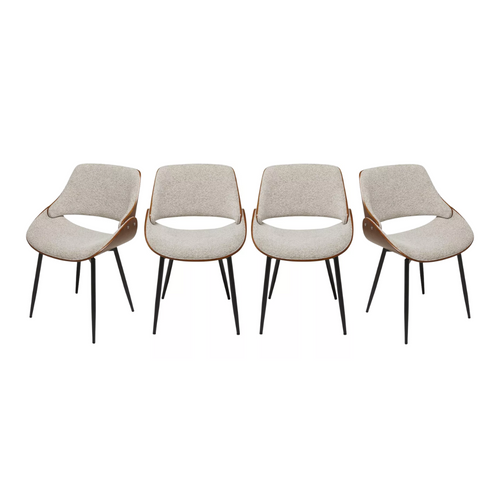 Signature - MANNIX Set van 4 stoelen - Grijs - 54x56x78 cm
