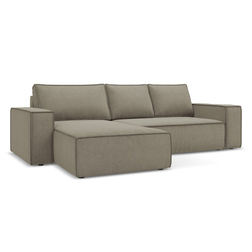 LaMiaSofa hoekbank links Livorno - textuurstof - donkerbeige - 290x185x82