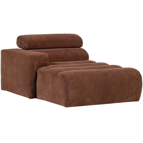 WOOOD chaise longue element arm links Novi - Ribstof - Terra - 86x109x173 - vtwonen shop