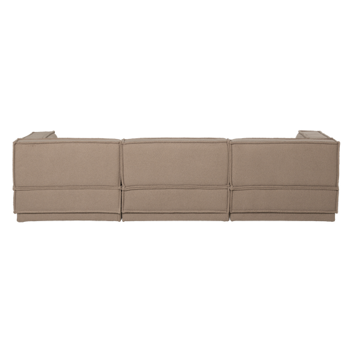 WOOOD chaise longue bank rechts Manu - Teddy - Taupe - 73x286x160