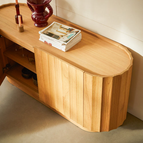 Tikamoon Buffetkast van massief mindihout 150 cm - Naturel