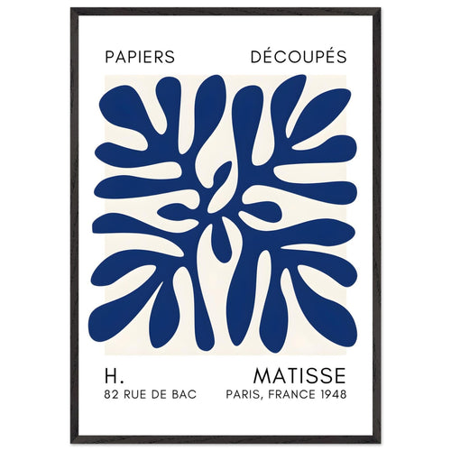 Artfulprints Poster met Lijst Matisse - Deep ocean navy blue II   - 70x100 cm - Blauw