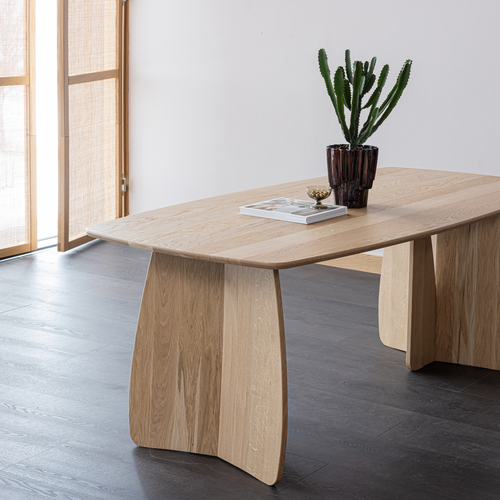 WOOOD eettafel Veere - Massief Eikenhout - Naturel - 200 x 100