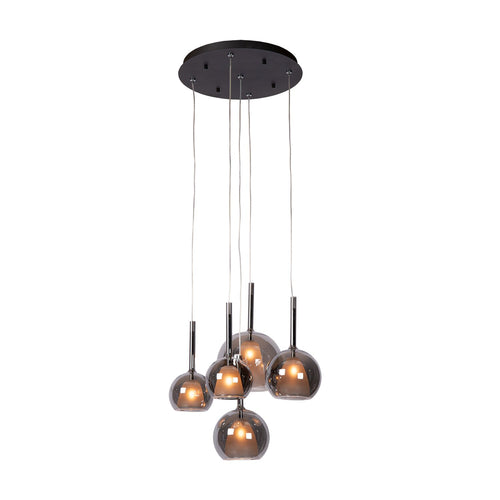 Atmooz hanglamp Saigon 5 - zwart - Ø 40 x H 130 cm - G4