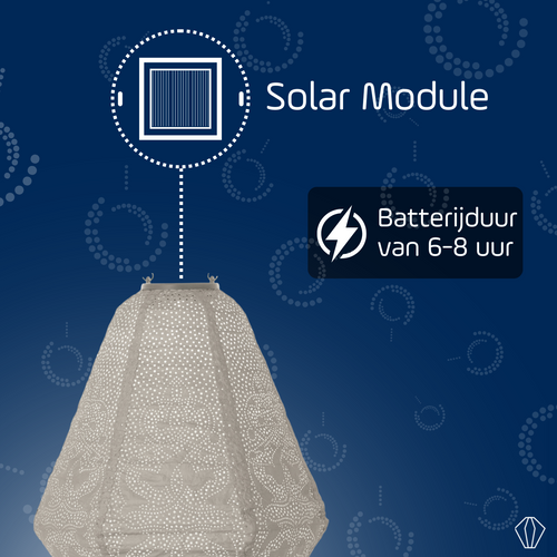 Lumiz solar lampion - marrakesh can - 30 cm - licht taupe - vtwonen shop