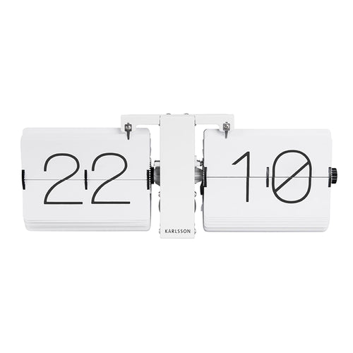 Karlsson tafelklok Flip Klok No Case - wit - 8.5x36x14cm