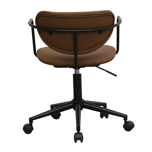 Furnhouse bureaustoel Lido - Donkerbruin - Kunstleer - 57x54x71