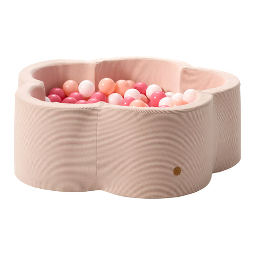 Petite Amélie Ballenbak Bloem - 90x30 cm-  Ballenbad incl. 200 ballen - Roze corduroy - vtwonen shop