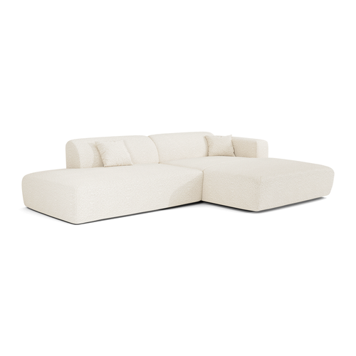 Sia Home - Rechte hoekbanken MYRA - Bouclette stof - Crème - 310cm