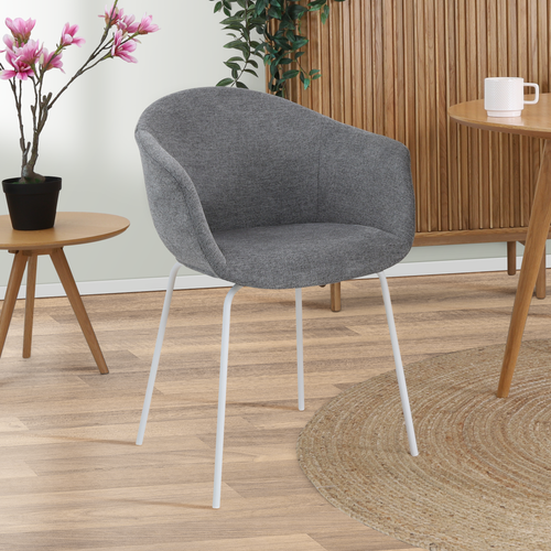 Nolon Nora-Otis Eetkamerstoel Donkergrijs - met Armleuning - Wit - vtwonen shop