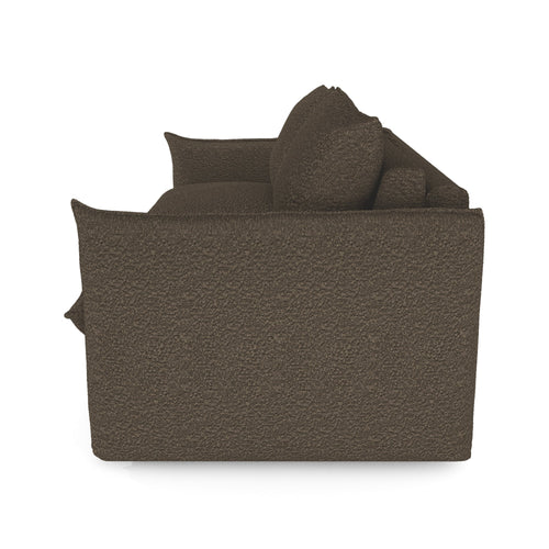 Premium Interiors - Snel uitklapbare slaapbank ICON - bouclette espresso-bruin 208cm
