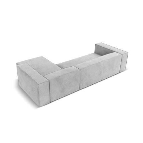 Cosmopolitan Design - Rechter hoekbank Turin 5-zits, structurele stof geld - 173x290x68cm