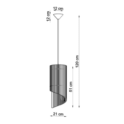 Sollux Lighting Hanglamp ALEXIA hout - 21x21x120cm
