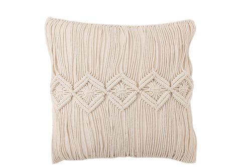J-Line kussen Cosy - katoen - gebroken wit - large