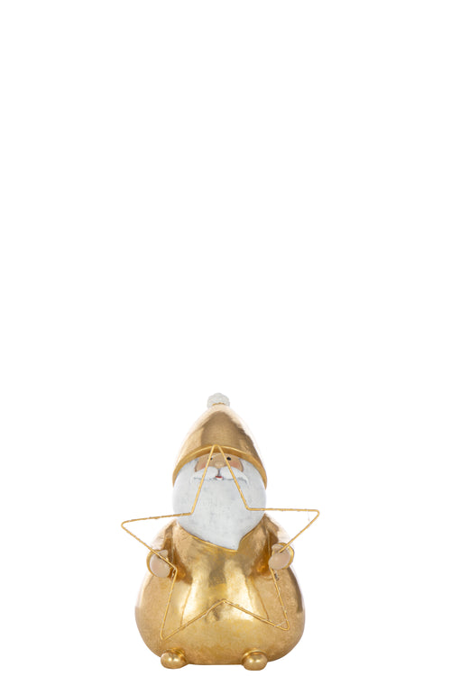 J-Line figuur Kerstman Bril - polyresin - goud - small - vtwonen shop