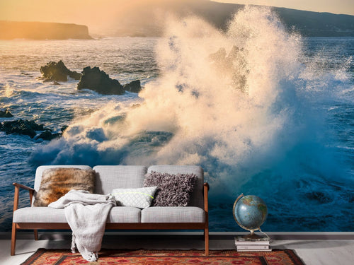 Sanders & Sanders fotobehang zee blauw en beige - 300 x 200 cm - 612501