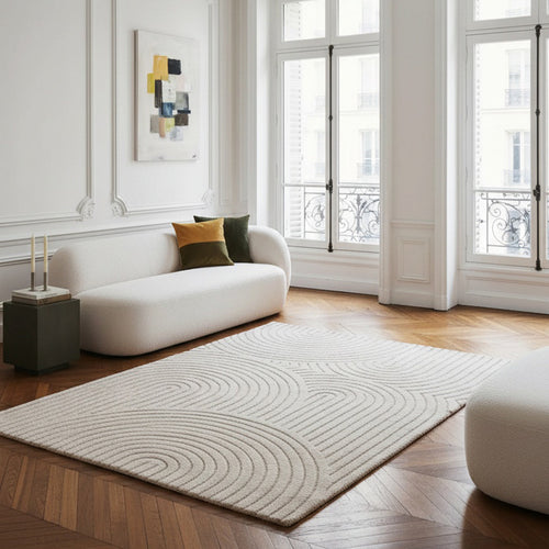 AFK Living vloerkleed Groove - reliëfeffect - beige - 120 x 170 cm