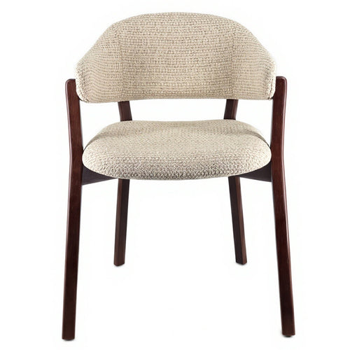 DÉJA Living Eetkamerstoel Uppsala - Beige/Walnoot - Set van 2