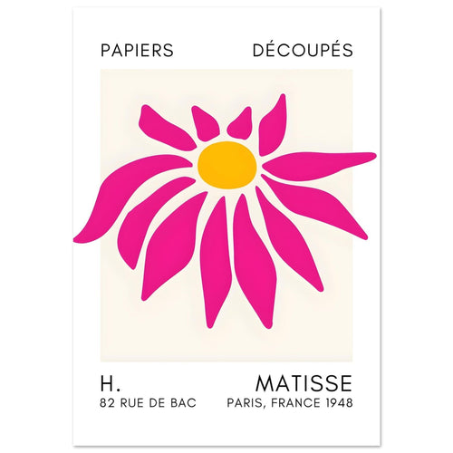 Artfulprints Poster Matisse – Deep sea dance pink   - A4 21x29.7 cm - Roze