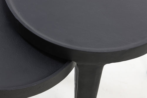 Light & Living bijzettafel TOBIAS - Ø43x45.5cm - zwart - Set van 2 - vtwonen shop