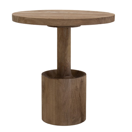 Giga Meubel Bijzettafel Stacy - Rond - Naturel - Mangohout - Ø45cm - vtwonen shop