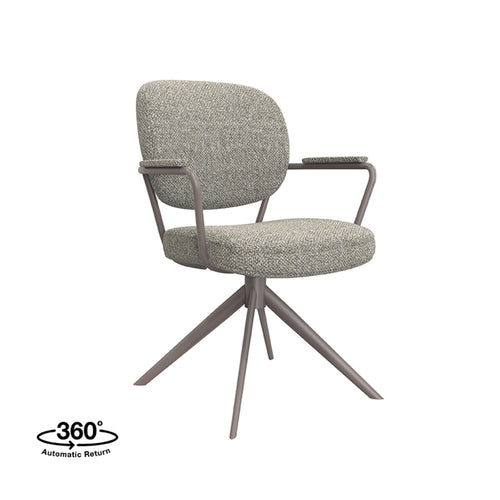 LABEL51 Eetkamerstoel Basel - Grijs/Brons - Draaibaar - vtwonen shop