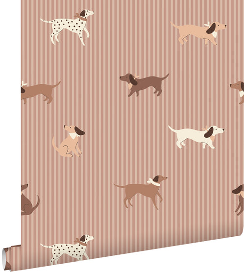 ESTAhome behang honden oudroze - 50 x 900 cm - 131903