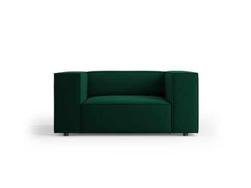Cosmopolitan Design Fauteuil Arendal flueel, flessengroen - 102x124x70cm