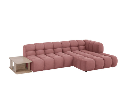 Cosmopolitan Design Modulaire hoekbank rechts Sky 4-zits, flueel, zalm - 162x297x70cm