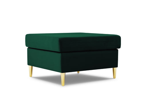 Cosmopolitan Design Poef Kyoto flueel, flessengroen - 70x70x45cm