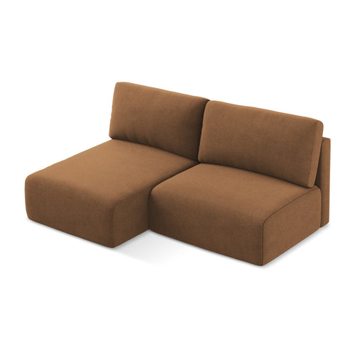 LaMiaSofa hoekbank links Ostia - textuurstof - terracotta - 210x149x79