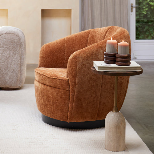 Rivièra Maison Fauteuil The Countess - Bruin - Draaibaar - vtwonen shop
