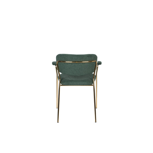 Housecraft Living Jolien Eetkamerstoelen armleuning Goud/Dondergroen - Set van 2 - vtwonen shop