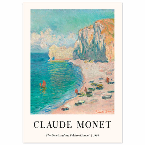 Artfulprints  Claude Monet - The beach and the falaise d' Amont   poster A4 21x29.7 cm - vtwonen shop