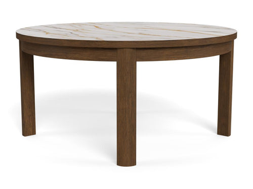Rebellenclub  Leda Salontafel - ø80 cm - Marmerlook / Gerookt Eiken