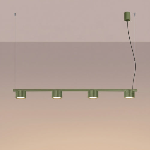 Sollux Lighting Kroonluchter AURA 4 olijfgroen Gx53 - 122x10x208cm