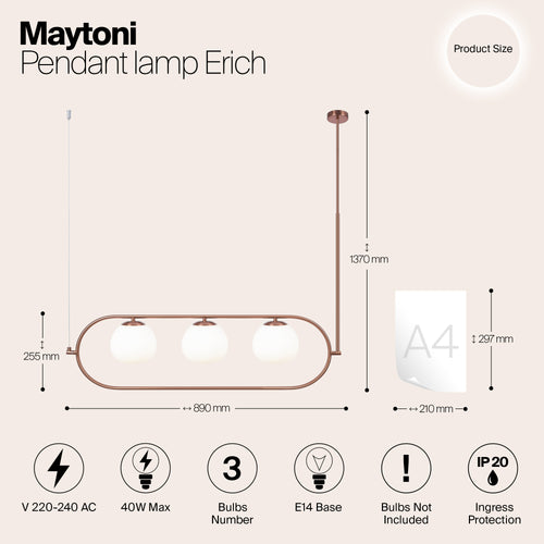 Maytoni - Hanglamp Erich - Messing - Ø15 - vtwonen shop