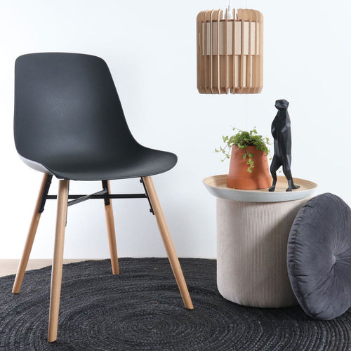 Nolon Nena-Pip Eetkamerstoelen Set van 2 - Zwart - Houten Poten