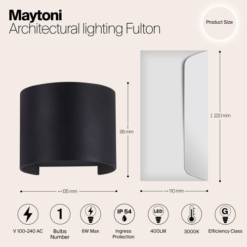 Maytoni Outdoor - Architecturale verlichting Fulton - Zwart - vtwonen shop