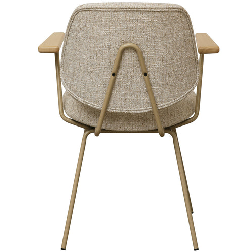 Furnhouse eetkamerstoelen armleuning Sofia - Beige - Stof (Bouclé) - Set van 2