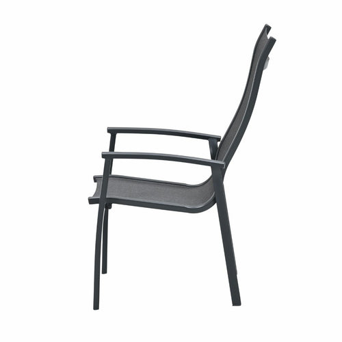 Garden Impressions Tuinstoel Hilly stapelbaar donker grijs - 2 stuks