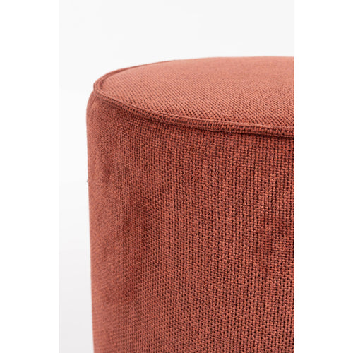Dutchbone Bellevue Poef Rond Rood