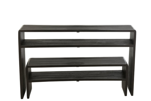 J-Line console Met Schap - hout - zwart - 2 stuks
