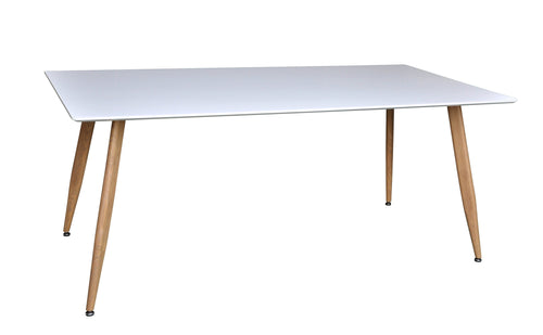 BRAM Eetkamertafel Hakaro - 180x90 cm - Wit met eiken poten - vtwonen shop