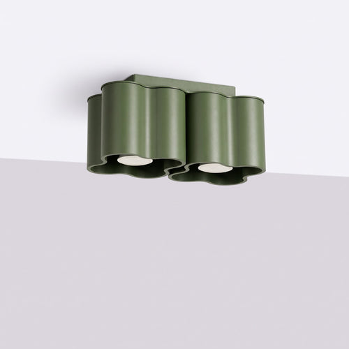 Sollux Lighting Plafondlamp OVIO 2 olijfgroen GU10 - 24,5x12x12cm