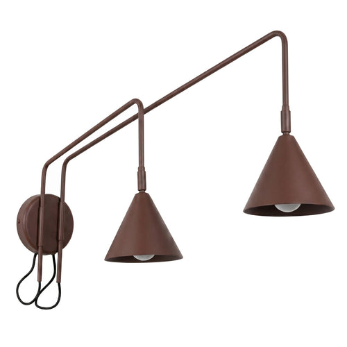 Sollux Lighting Wandlamp NOX 2 bruin met schakelaar - 150x80x30cm